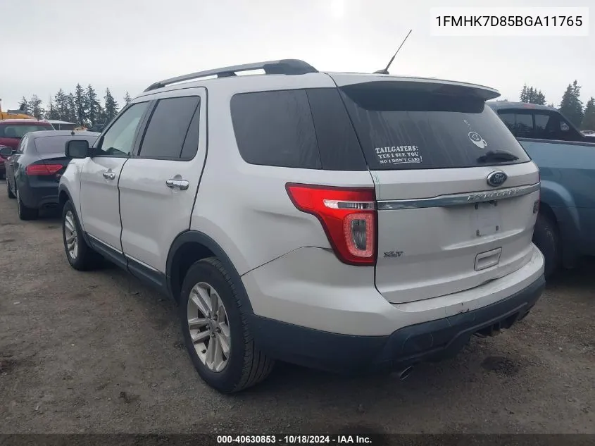 2011 Ford Explorer Xlt VIN: 1FMHK7D85BGA11765 Lot: 40630853