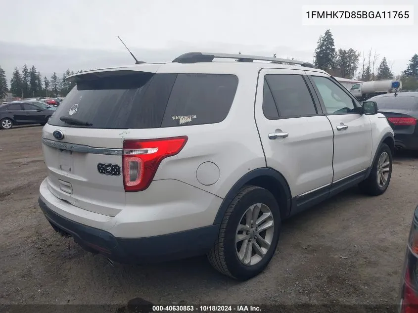 2011 Ford Explorer Xlt VIN: 1FMHK7D85BGA11765 Lot: 40630853