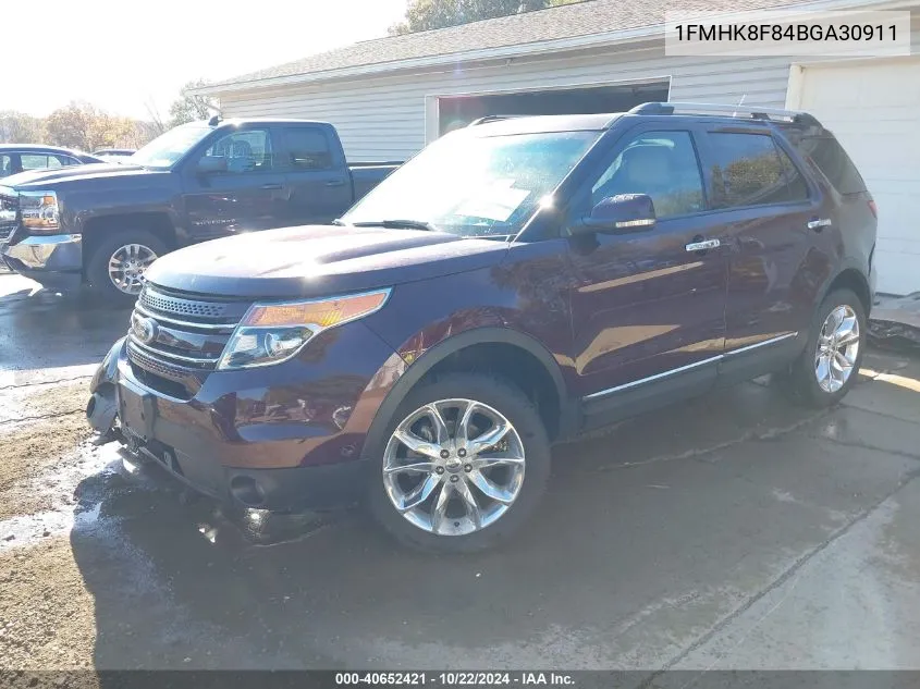 2011 Ford Explorer Limited VIN: 1FMHK8F84BGA30911 Lot: 40652421