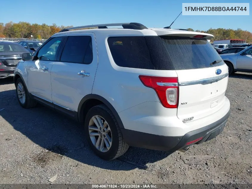 2011 Ford Explorer Xlt VIN: 1FMHK7D88BGA44744 Lot: 40671824