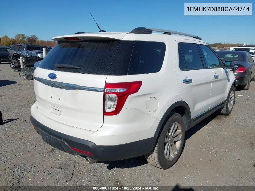 2011 Ford Explorer Xlt VIN: 1FMHK7D88BGA44744 Lot: 40671824