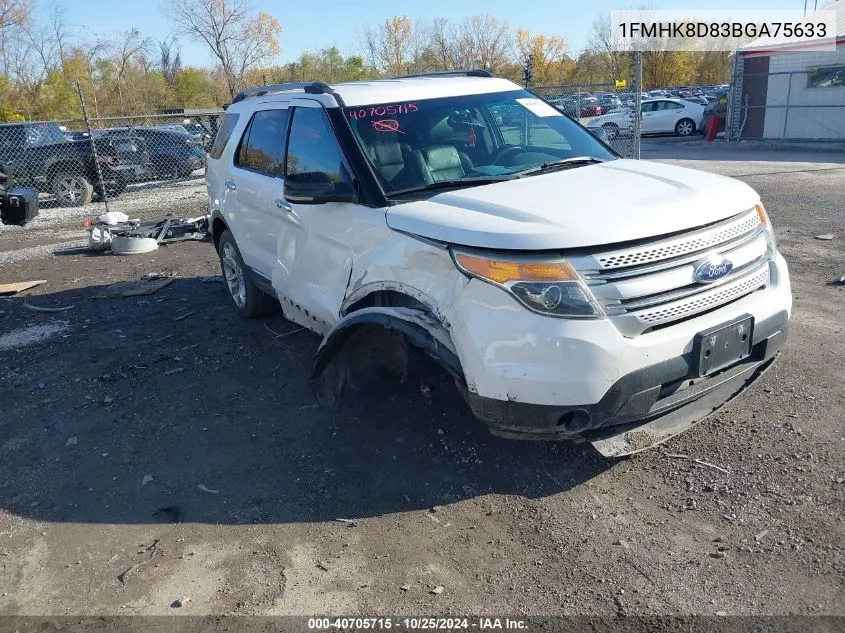 2011 Ford Explorer Xlt VIN: 1FMHK8D83BGA75633 Lot: 40705715