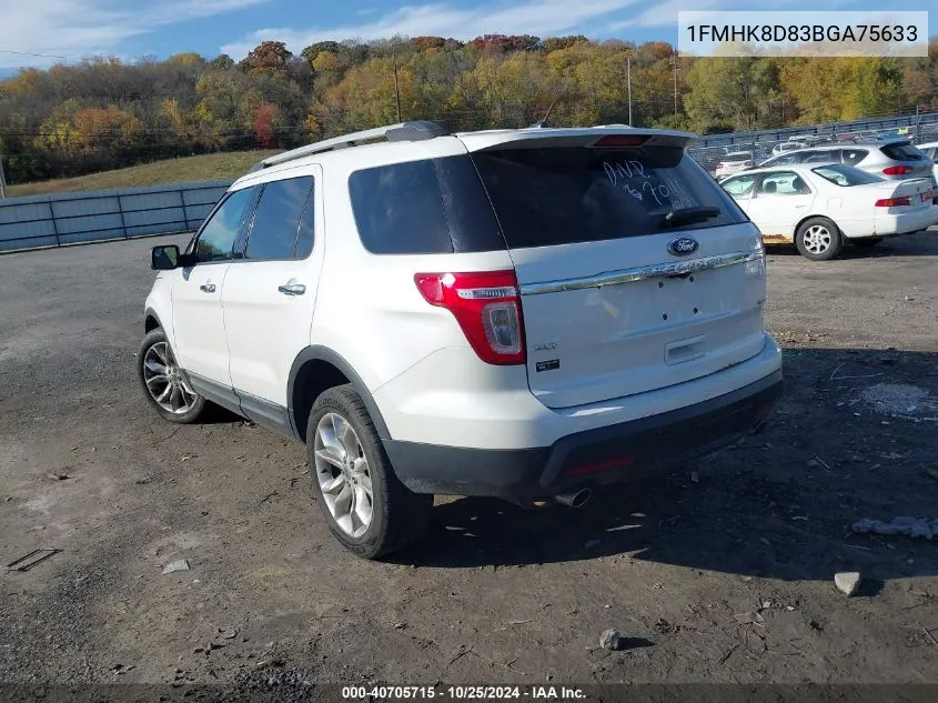 2011 Ford Explorer Xlt VIN: 1FMHK8D83BGA75633 Lot: 40705715