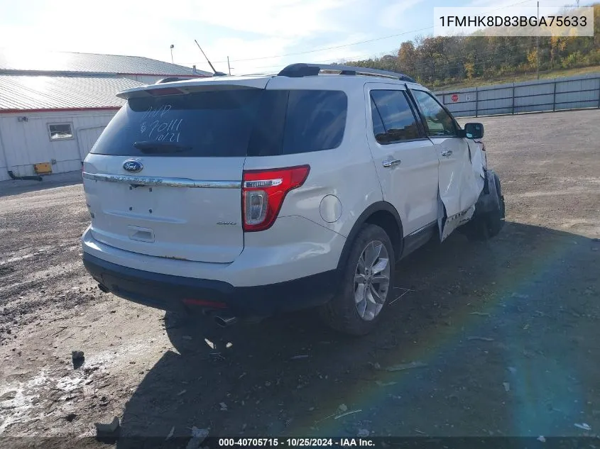 2011 Ford Explorer Xlt VIN: 1FMHK8D83BGA75633 Lot: 40705715