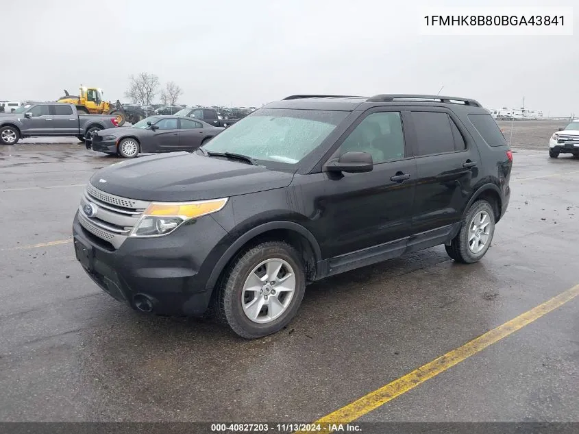 2011 Ford Explorer VIN: 1FMHK8B80BGA43841 Lot: 40827203