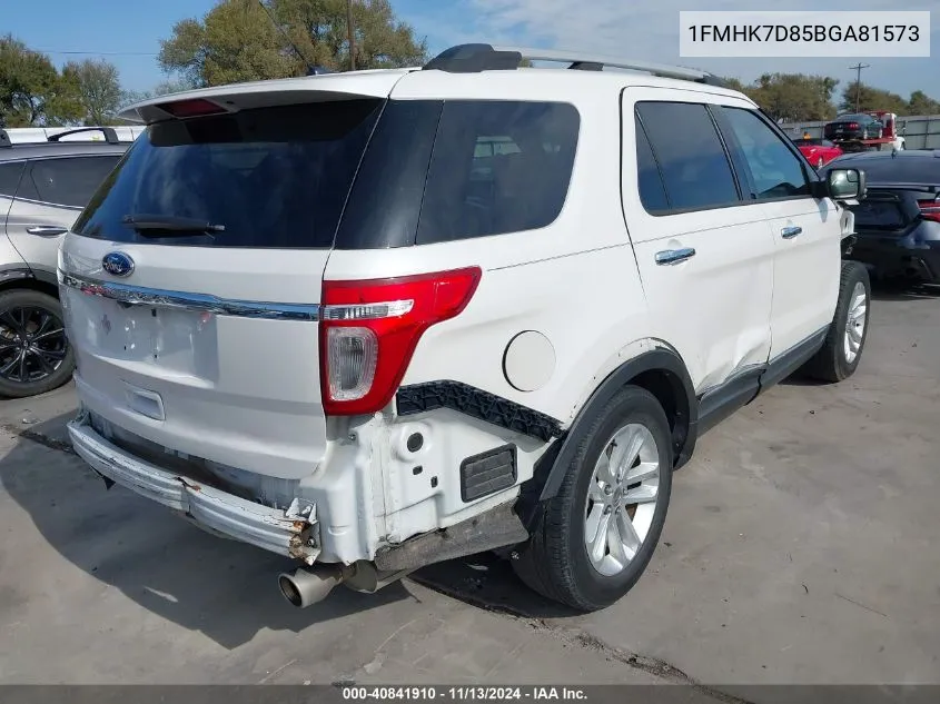 1FMHK7D85BGA81573 2011 Ford Explorer Xlt