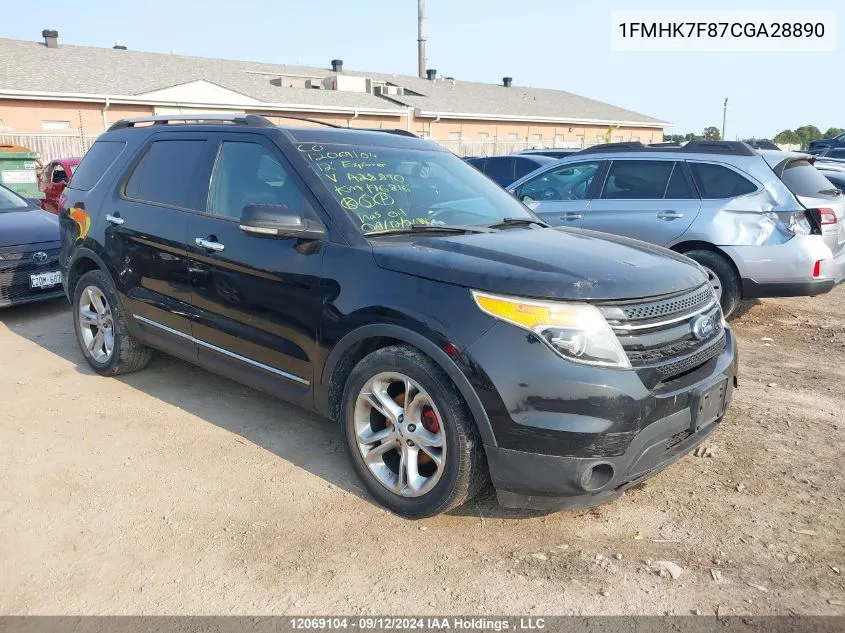 1FMHK7F87CGA28890 2012 Ford Explorer Limited