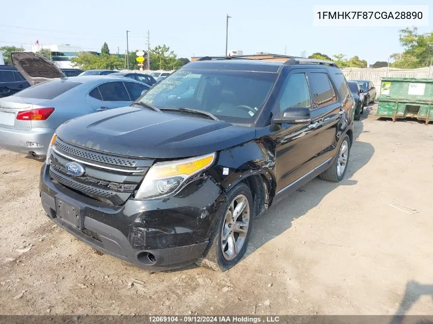 1FMHK7F87CGA28890 2012 Ford Explorer Limited