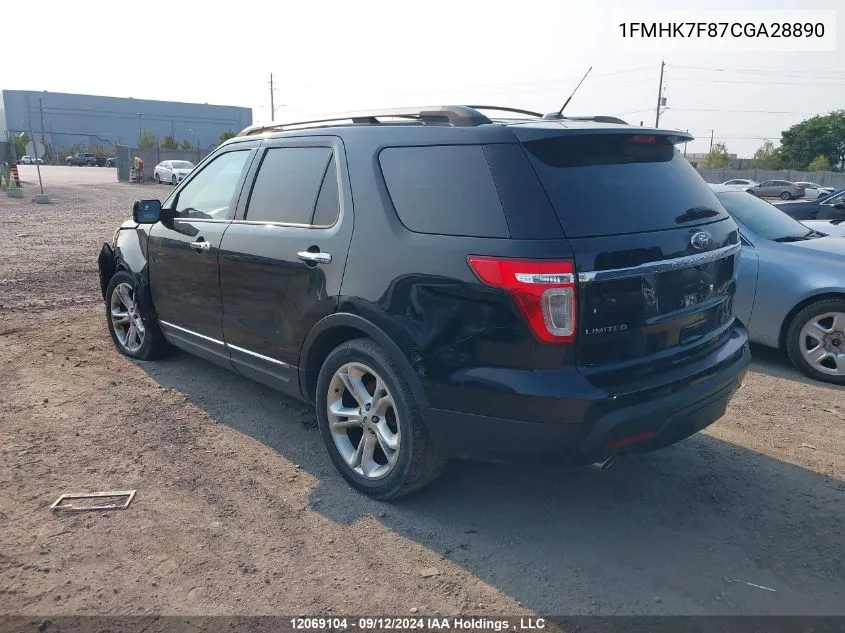 1FMHK7F87CGA28890 2012 Ford Explorer Limited