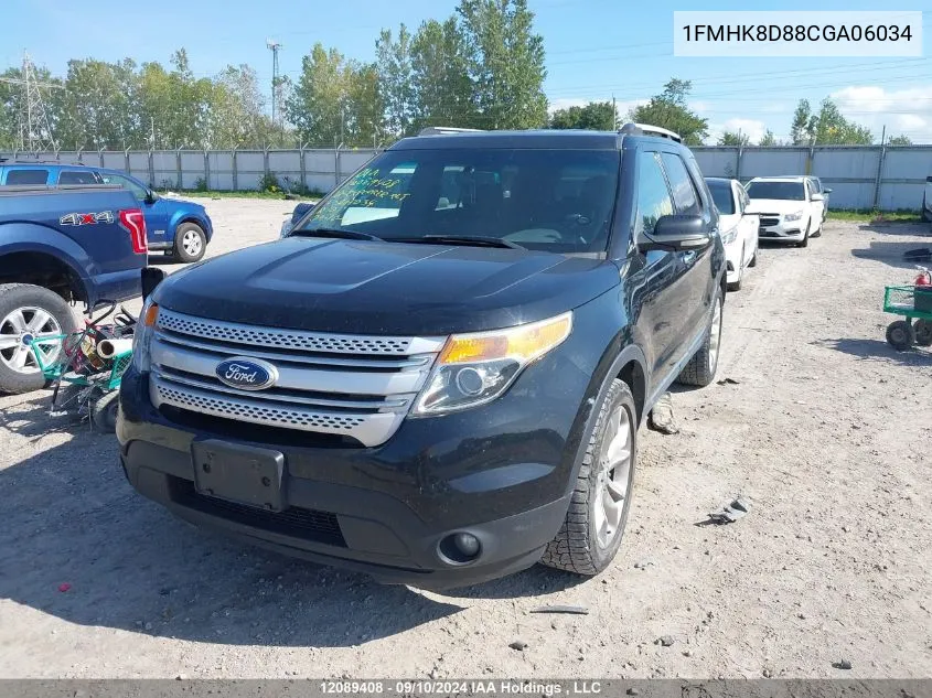 2012 Ford Explorer Xlt VIN: 1FMHK8D88CGA06034 Lot: 12089408