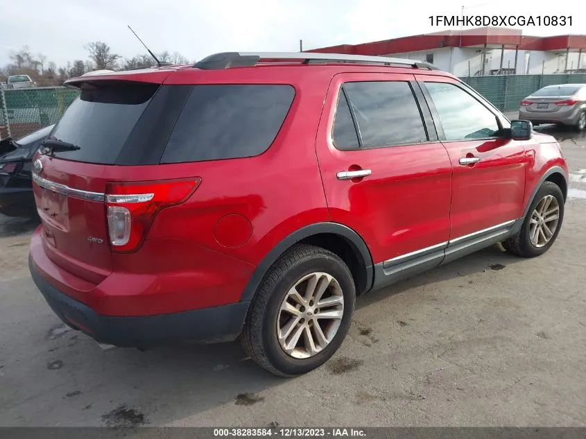 2012 Ford Explorer Xlt VIN: 1FMHK8D8XCGA10831 Lot: 38283584