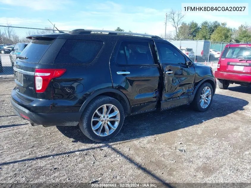 2012 Ford Explorer Xlt VIN: 1FMHK8D84CGA20027 Lot: 38660663