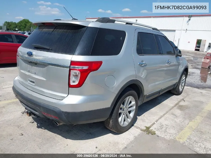 2012 Ford Explorer Xlt VIN: 1FMHK7D82CGA99093 Lot: 39420126