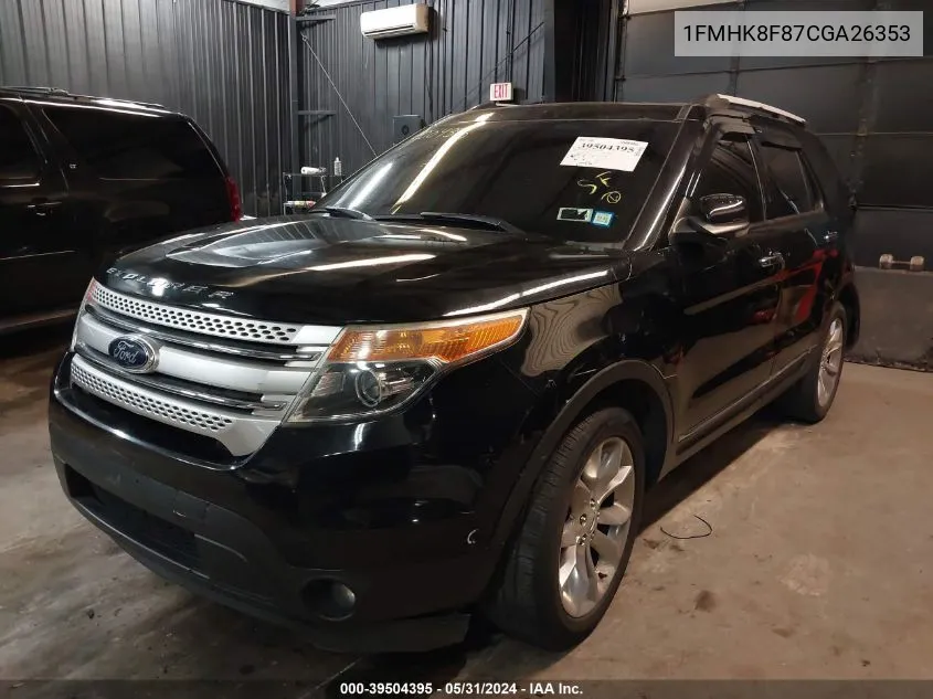 2012 Ford Explorer Limited VIN: 1FMHK8F87CGA26353 Lot: 39504395