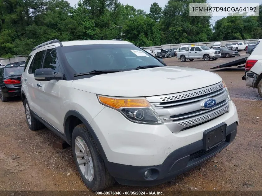 1FMHK7D94CGA64192 2012 Ford Explorer Xlt