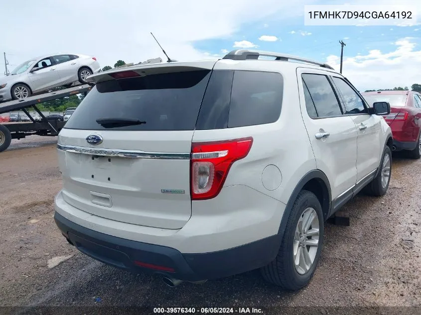 1FMHK7D94CGA64192 2012 Ford Explorer Xlt