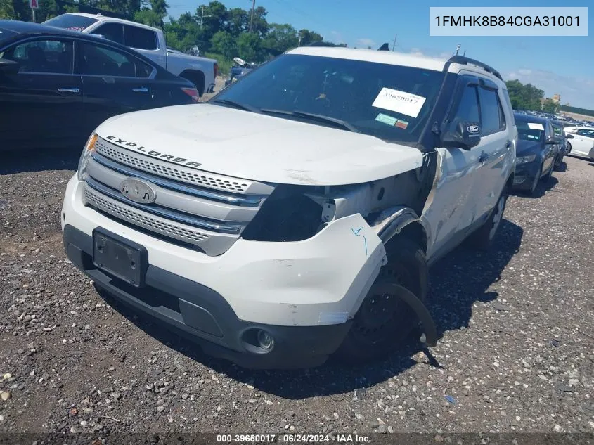 1FMHK8B84CGA31001 2012 Ford Explorer