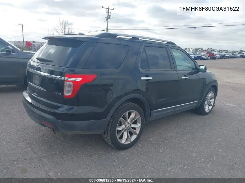 1FMHK8F80CGA31622 2012 Ford Explorer Limited