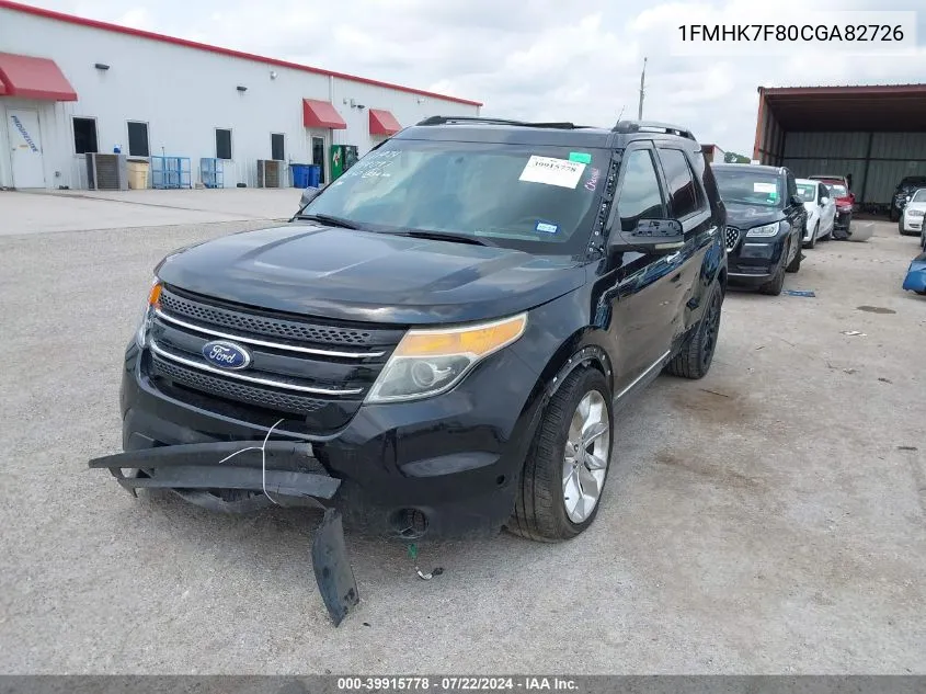 1FMHK7F80CGA82726 2012 Ford Explorer Limited