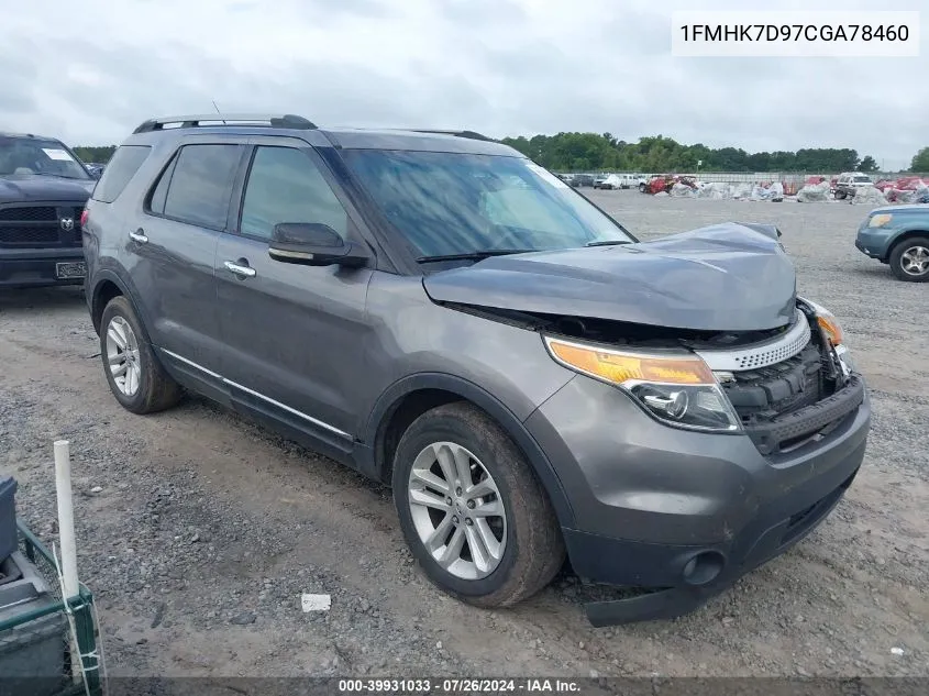 2012 Ford Explorer Xlt VIN: 1FMHK7D97CGA78460 Lot: 39931033