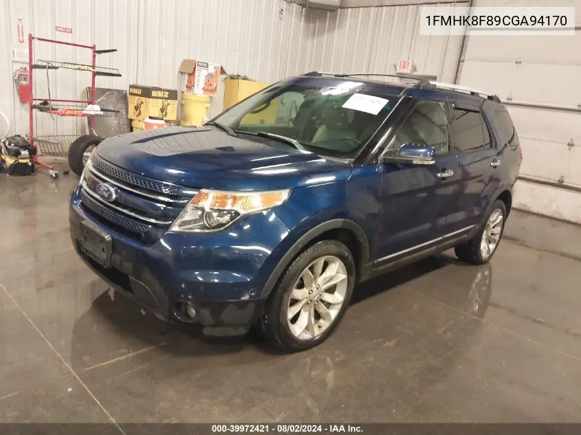 2012 Ford Explorer Limited VIN: 1FMHK8F89CGA94170 Lot: 39972421