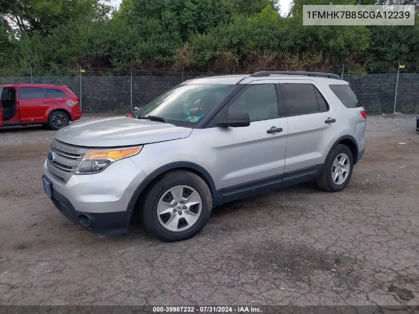 2012 Ford Explorer VIN: 1FMHK7B85CGA12239 Lot: 39987232