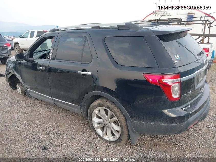 2012 Ford Explorer Limited VIN: 1FMHK8F86CGA56959 Lot: 40071120