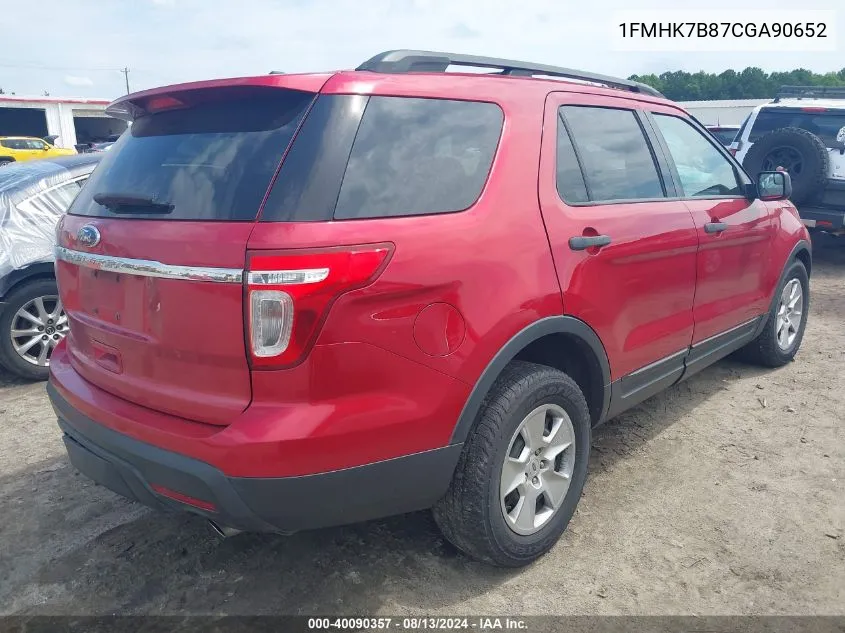 1FMHK7B87CGA90652 2012 Ford Explorer