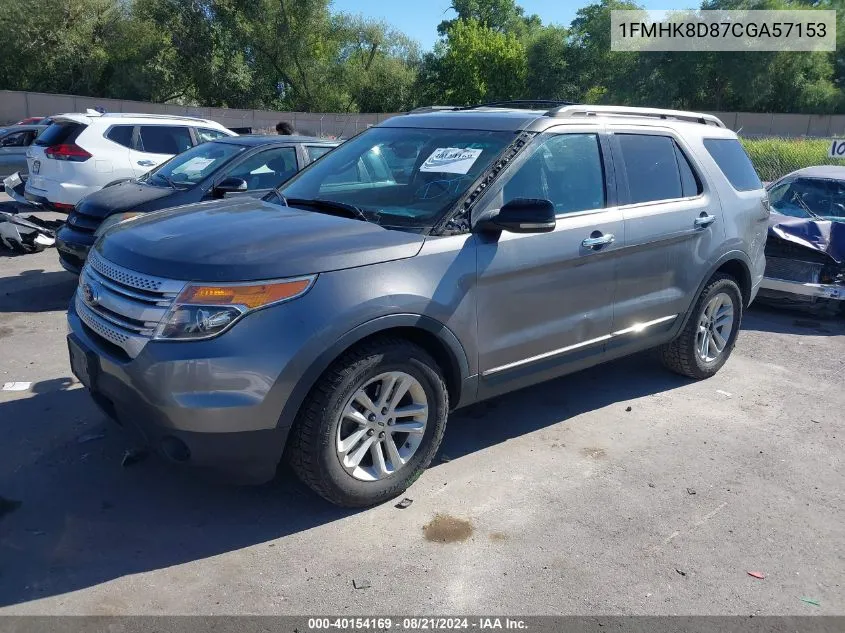 2012 Ford Explorer Xlt VIN: 1FMHK8D87CGA57153 Lot: 40154169