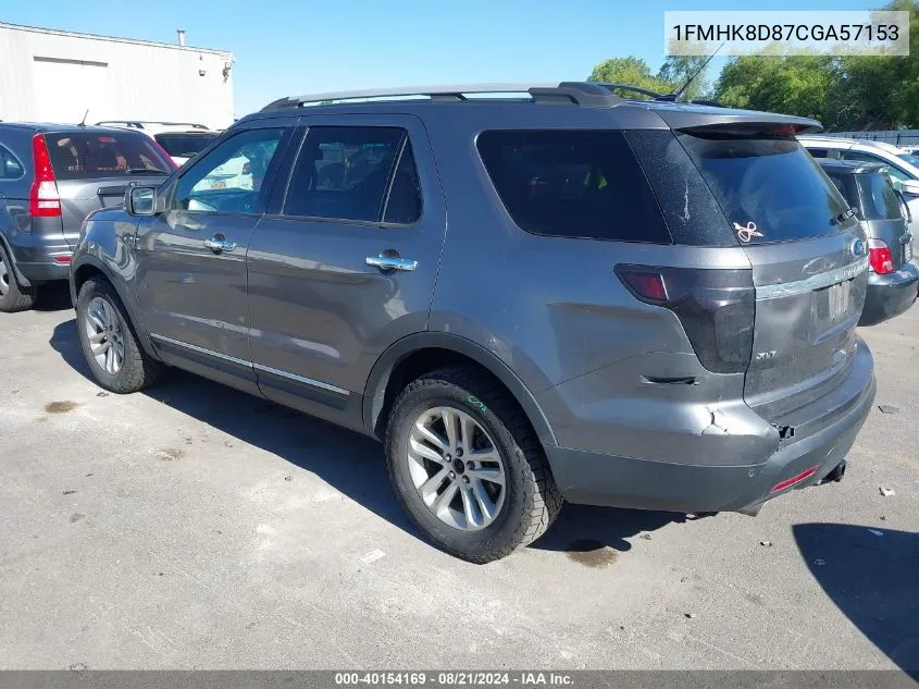 2012 Ford Explorer Xlt VIN: 1FMHK8D87CGA57153 Lot: 40154169