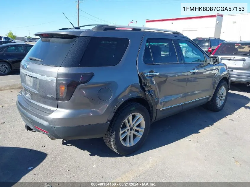 2012 Ford Explorer Xlt VIN: 1FMHK8D87CGA57153 Lot: 40154169