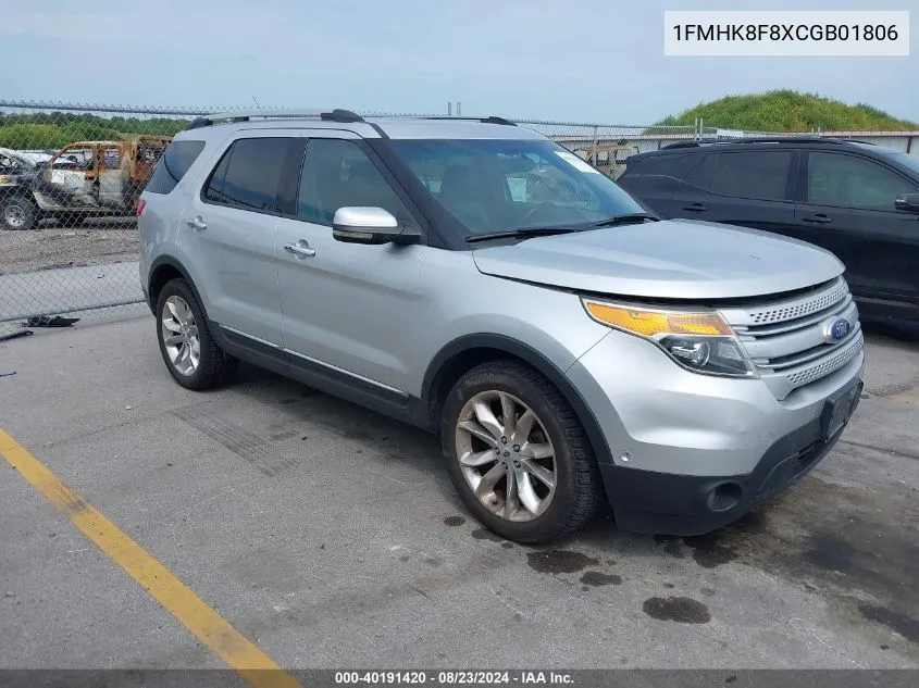 2012 Ford Explorer Limited VIN: 1FMHK8F8XCGB01806 Lot: 40191420