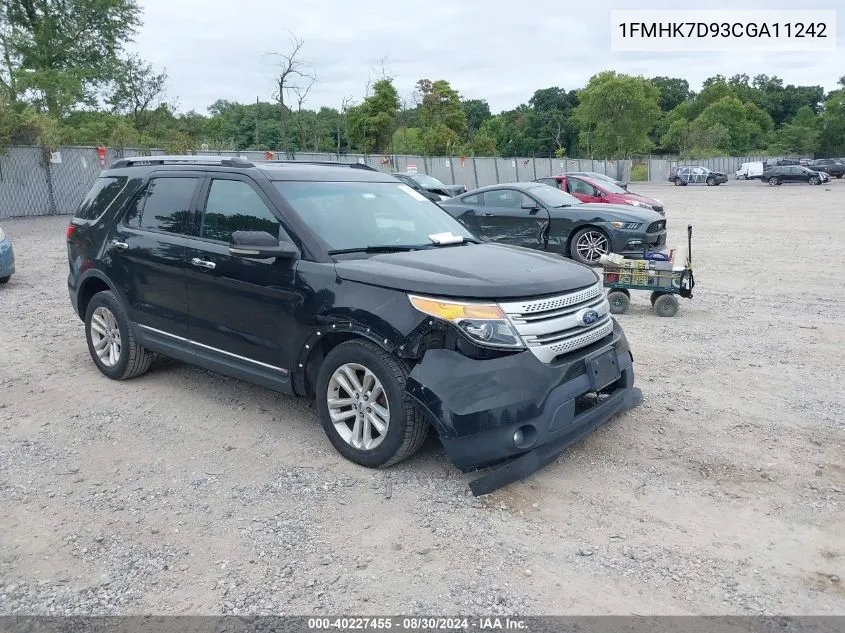 2012 Ford Explorer Xlt VIN: 1FMHK7D93CGA11242 Lot: 40227455