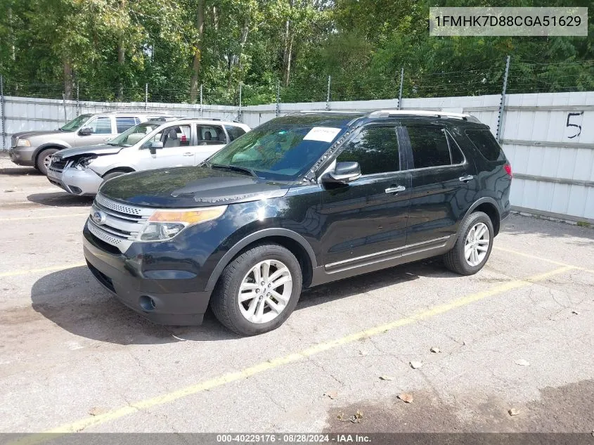 2012 Ford Explorer Xlt VIN: 1FMHK7D88CGA51629 Lot: 40229176