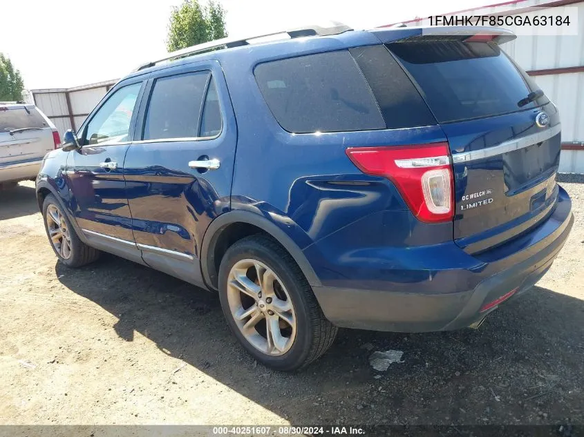 1FMHK7F85CGA63184 2012 Ford Explorer Limited