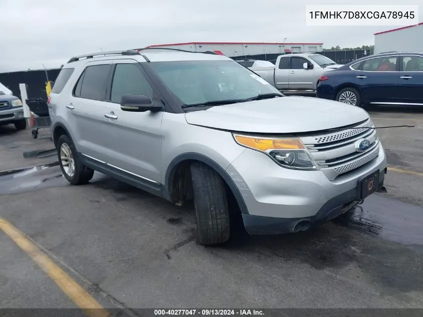 2012 Ford Explorer Xlt VIN: 1FMHK7D8XCGA78945 Lot: 40277047