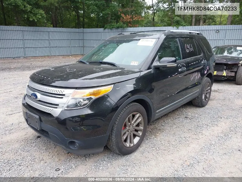 2012 Ford Explorer Xlt VIN: 1FMHK8D84CGA70233 Lot: 40280536