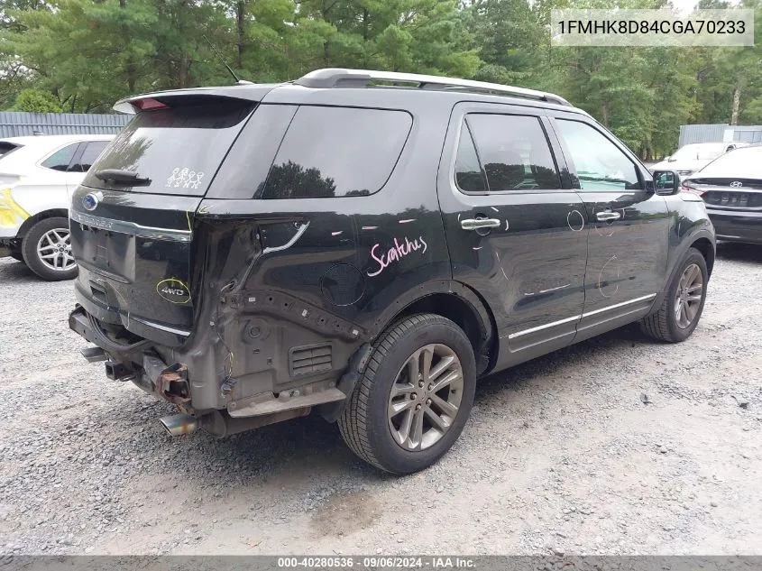 2012 Ford Explorer Xlt VIN: 1FMHK8D84CGA70233 Lot: 40280536