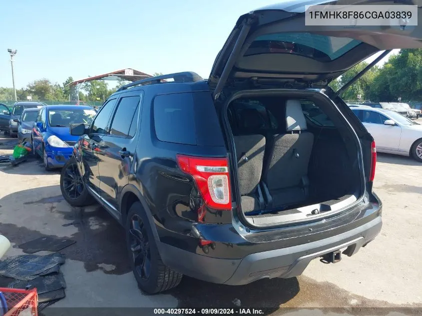 2012 Ford Explorer Limited VIN: 1FMHK8F86CGA03839 Lot: 40297524