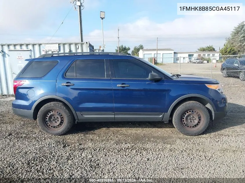 2012 Ford Explorer VIN: 1FMHK8B85CGA45117 Lot: 40316985