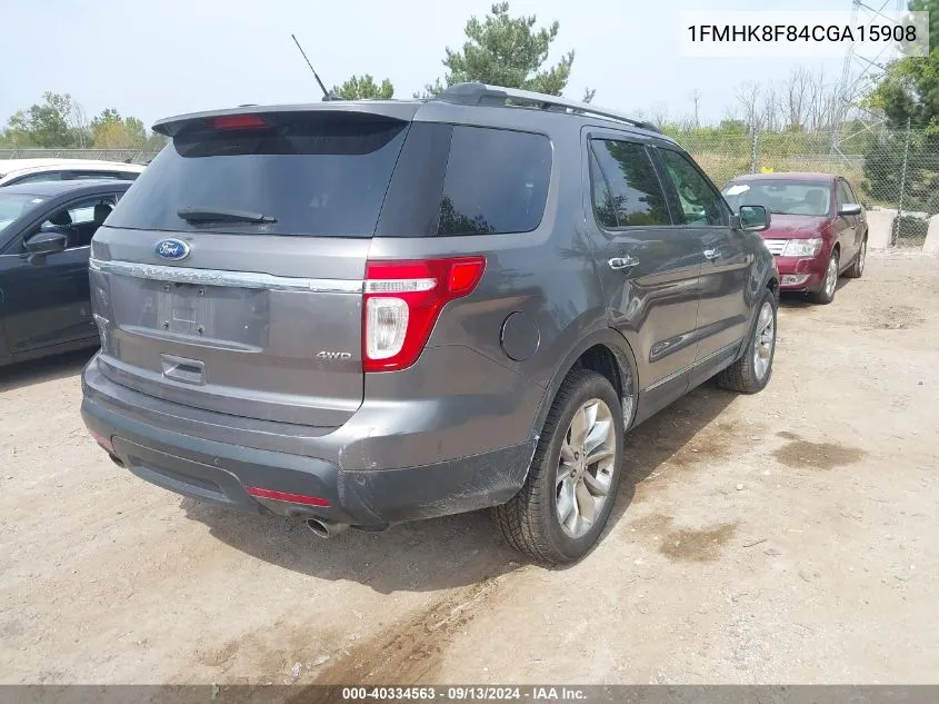 2012 Ford Explorer Limited VIN: 1FMHK8F84CGA15908 Lot: 40334563