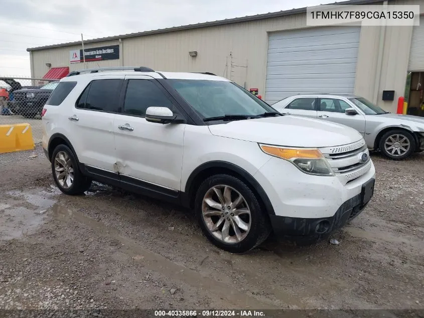 1FMHK7F89CGA15350 2012 Ford Explorer Limited