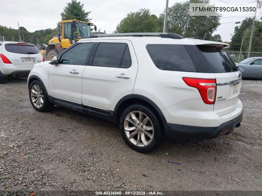 1FMHK7F89CGA15350 2012 Ford Explorer Limited