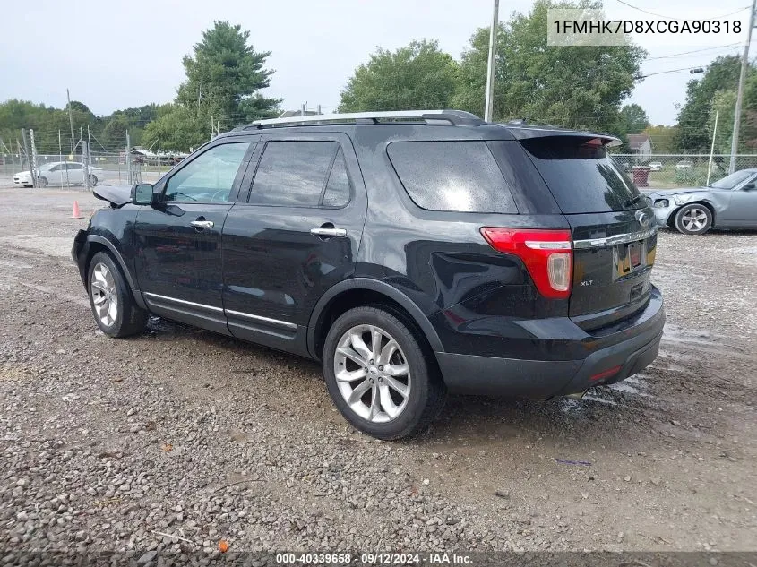 1FMHK7D8XCGA90318 2012 Ford Explorer Xlt