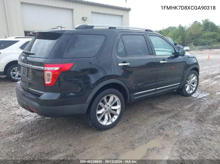 1FMHK7D8XCGA90318 2012 Ford Explorer Xlt