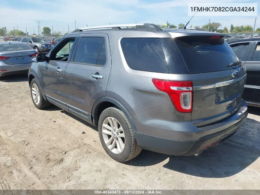 1FMHK7D82CGA34244 2012 Ford Explorer Xlt