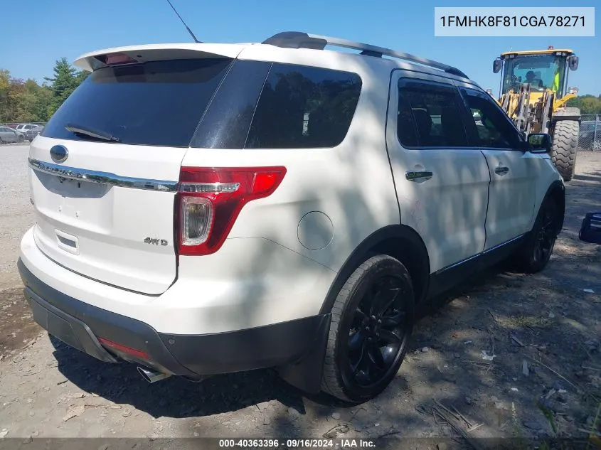 1FMHK8F81CGA78271 2012 Ford Explorer Limited