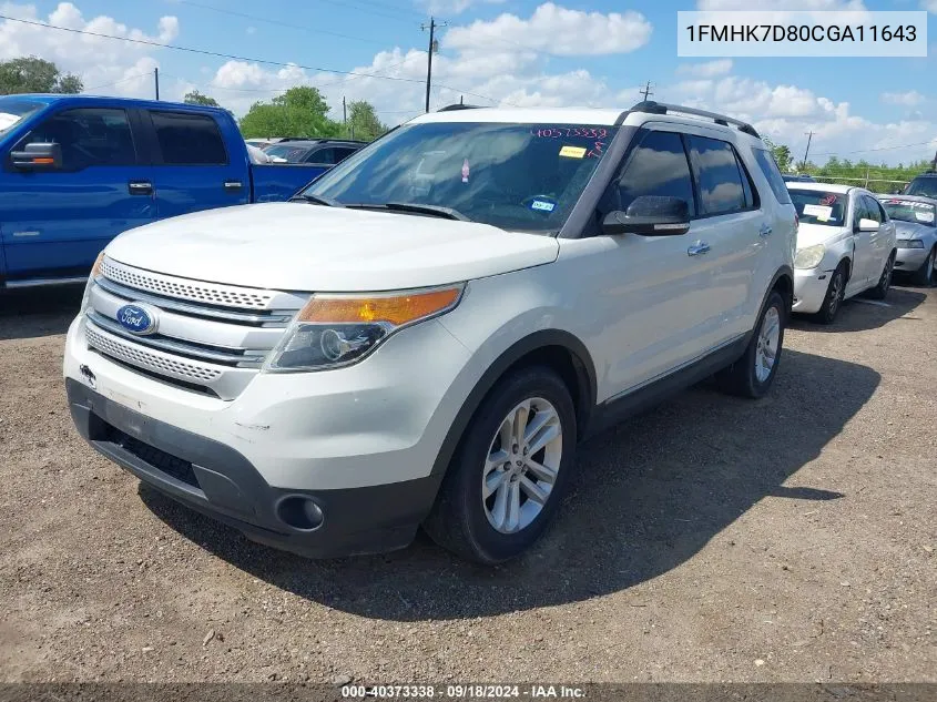 2012 Ford Explorer Xlt VIN: 1FMHK7D80CGA11643 Lot: 40373338