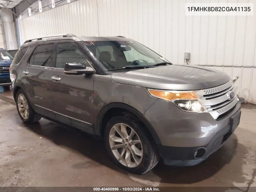 2012 Ford Explorer Xlt VIN: 1FMHK8D82CGA41135 Lot: 40480996