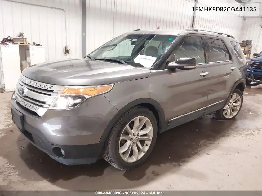 2012 Ford Explorer Xlt VIN: 1FMHK8D82CGA41135 Lot: 40480996